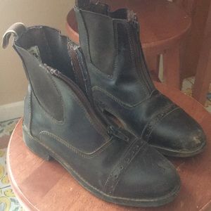 Dark brown Equistar girls riding boots, size 1